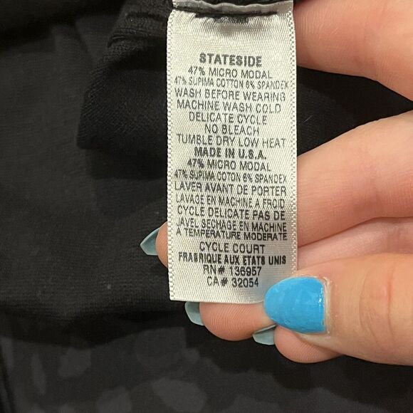 Anthropologie Stateside Shirt Women’s Small Long Sleeve Mock Neck Pocket - Picture 4 of 4